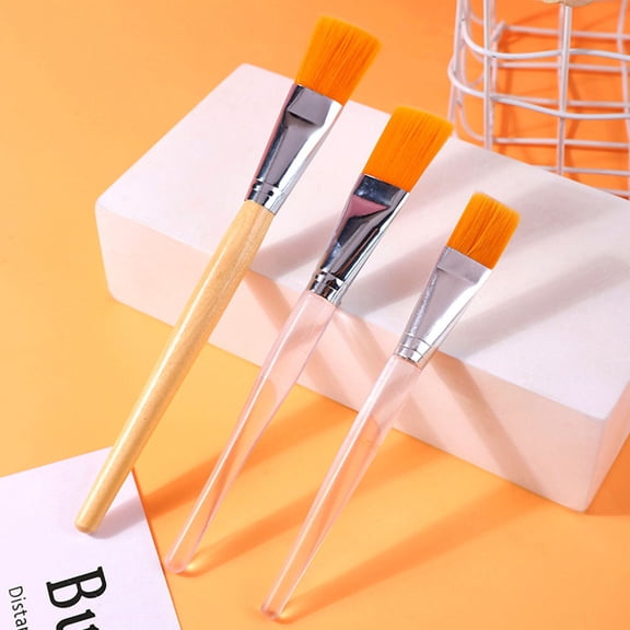 LOLIPPYY 4pcs Face Mask Applicator Brush for Gel Mask Application with Transparent Handle