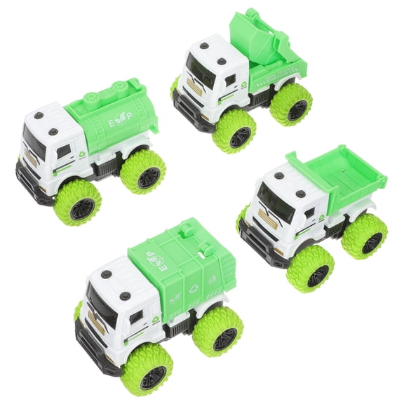 LOLIPPYY 4pcs Friction Powered Garbage Trucks Designed for Little Hands Educational Friction Cars for Creative Play