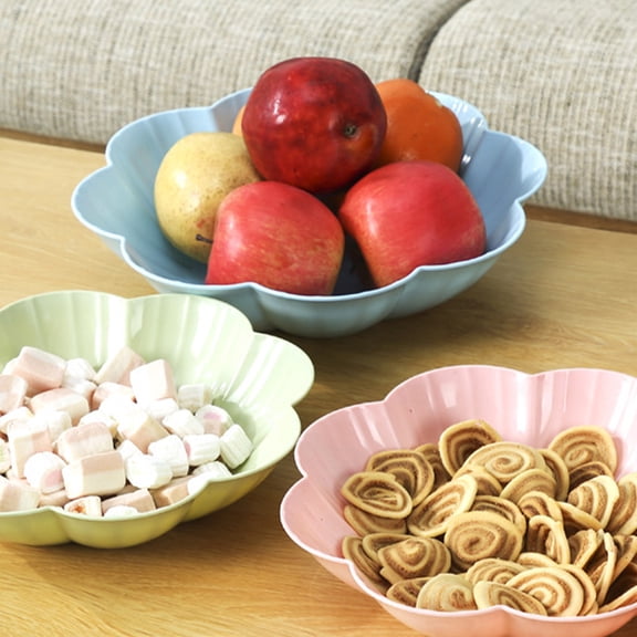 LOLIPPYY 4pcs Fruit Plate Smooth Surface Food Serving Flower Shaped for Cafe