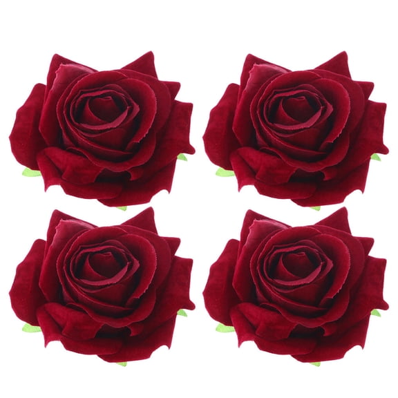 LOLIPPYY 4pcs Hair Clip for Wedding Cloth Rose Shape Accessory for Travel and Festival