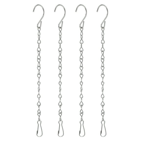 LOLIPPYY 4-Piece Stainless Steel Hanging Basket Chains with S Hooks for Plants, Flowerpots, Lanterns, and Decorative Ornaments