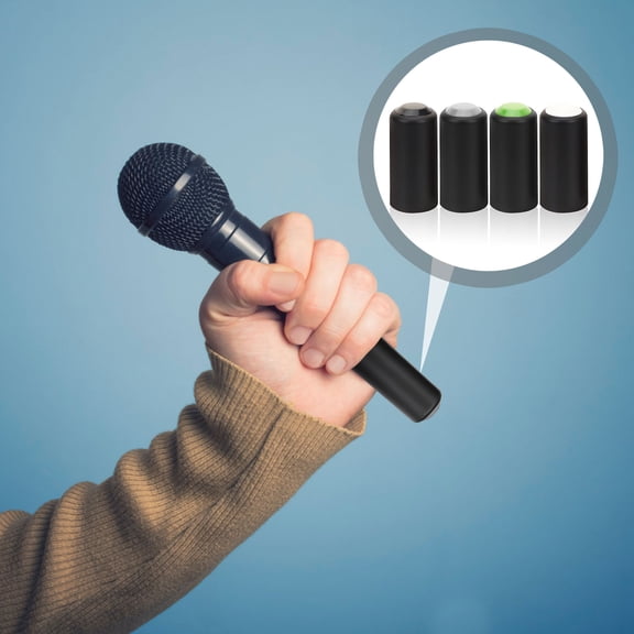 LOLIPPYY 4pcs Microphone Protector Plastic White for Wireless Microphone Mic Usage