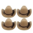 thumbnail image 1 of LOLIPPYY Set of 4 Mini Cowgirl Hats 8cm - Tiny Western Style Caps for Dolls, Party Decorations, and Craft Accessories, 1 of 7