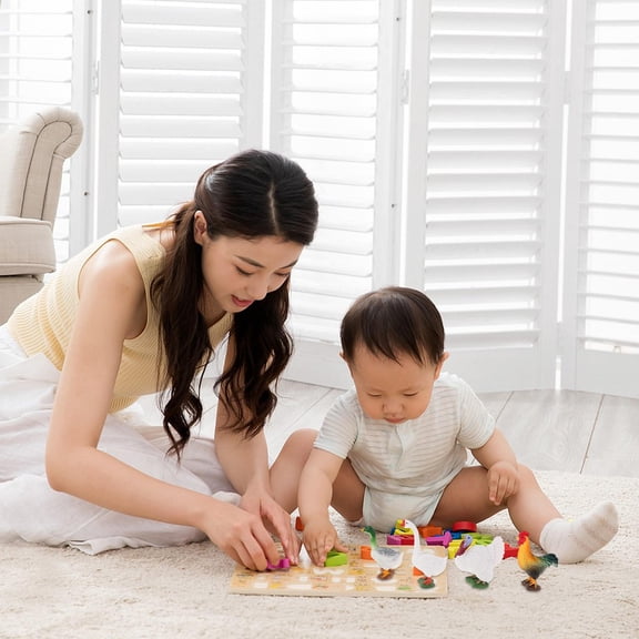 LOLIPPYY 4pcs Miniature Chicken Figurine Set Plastic Realistic Farm Animals Figures For Educational Purpose