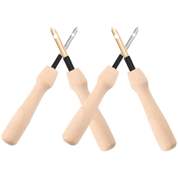 LOLIPPYY 4pcs Needle Punch Tool Khaki Stainless Steel for Beginners Craft Classes