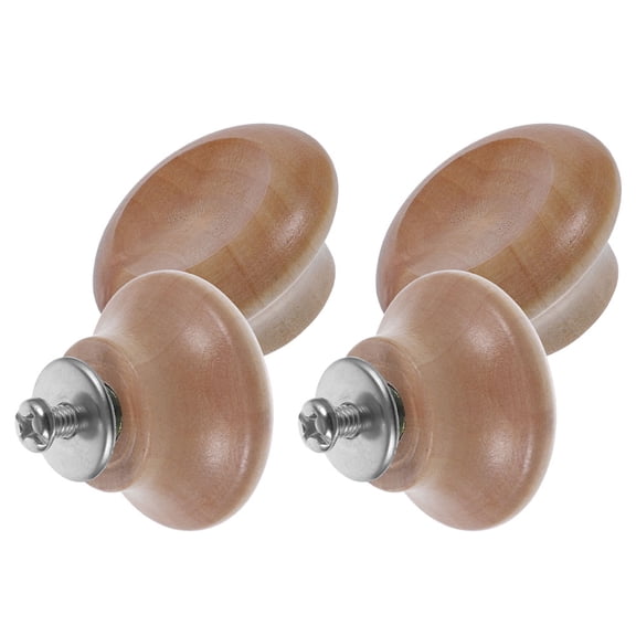 LOLIPPYY 4pcs Nonslip Pot Handles Replacement Ergonomic Grip Wood Round for Kitchen Use