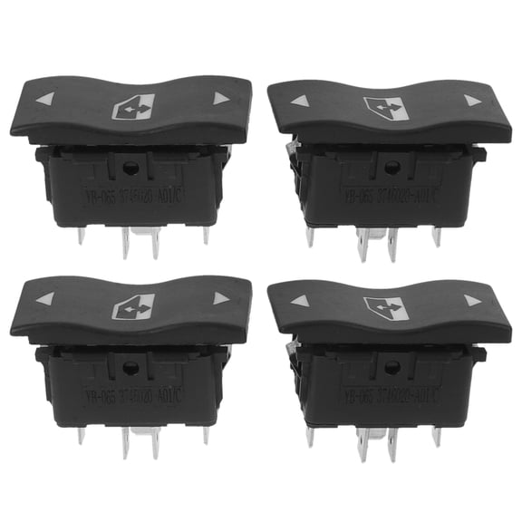 LOLIPPYY 4-Pack Set - Left & Right Car Window Control Buttons Replacement - Glass Lift Button Covers for Automotive Driver Side Repair and Upgrade