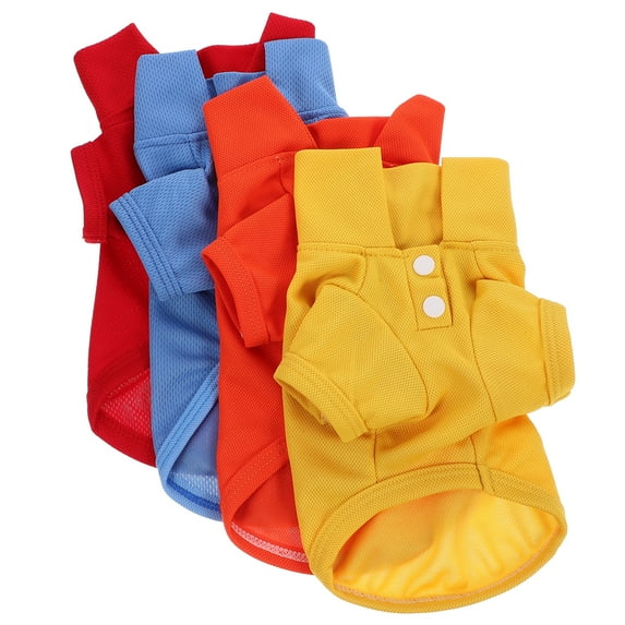 LOLIPPYY 4-Pack Puppy Outfits Breathable Dog Shirts Comfortable Pet Clothes for Small Dogs Size XS