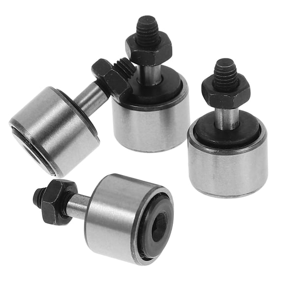 LOLIPPYY 4-Pack Heavy Duty Steel Roller Bearings with Bolt Design for Industrial, Mechanical, and Machinery Applications