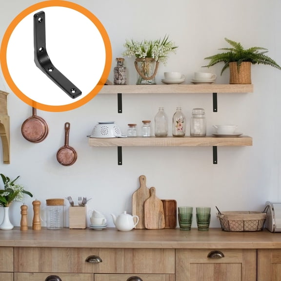 LOLIPPYY Set of 4 Rustic Stainless Steel L-Shaped Wall Brackets for Support