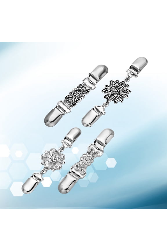 4pcs Shawl Clips for Women Clothing Vintage Look Clothes Pinching for Sweaters and Blouses