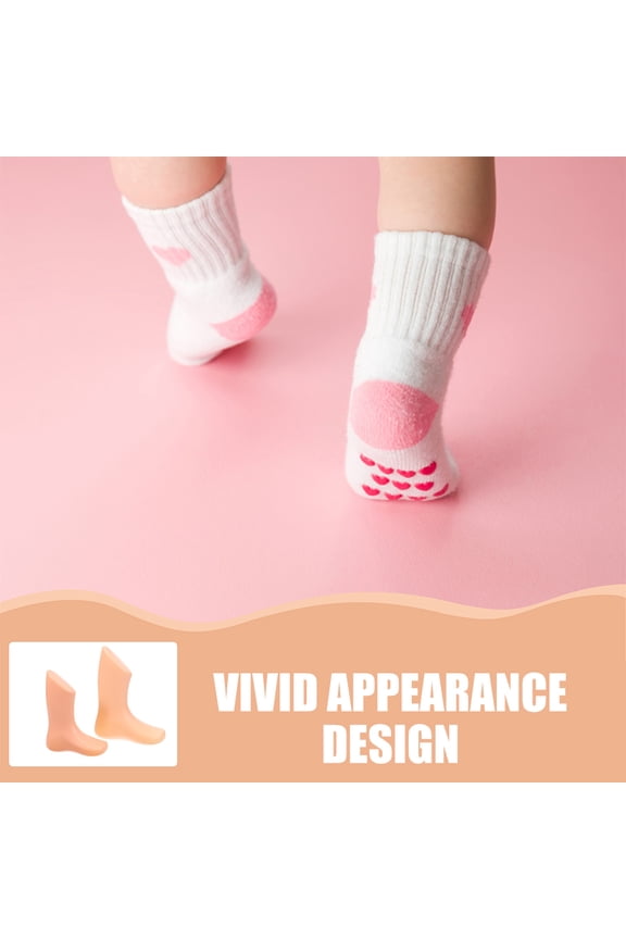 4pcs Simulated Foot Shape Foot Sock Display Model Plastic Light Yellow Storage for Store Occasions