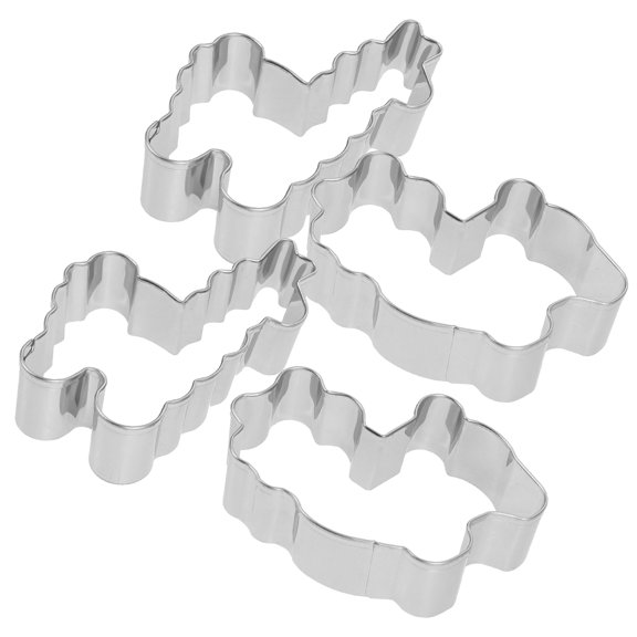 LOLIPPYY 4pcs Stainless Steel Alpaca Cookie Cutter Biscuit Mould for Kitchen Baking Tool Cut Fruit Dough Silver 2.8"x2.0"