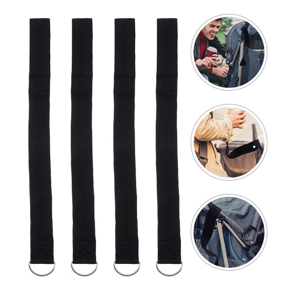 LOLIPPYY 4pcs Stroller Handle Strap Black Comfortable Material for Everyday Use Attachment