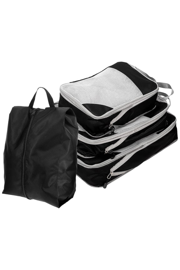 4-Pack Nylon Suitcase Compression Packing Bags for Women, Travel Organization Storage Bags