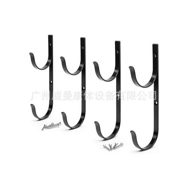 LOLIPPYY 4-Pack Aluminum Swimming Pool Pole Hangers with Hooks for Telescopic Poles, Skimmers, Nets, Brushes, Vacuum Hose - Pool Cleaning Tools