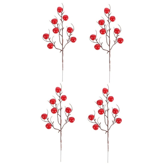 LOLIPPYY 4pcs Wedding Fake Cherry Branches Home Simulated Berry Branch Ornaments