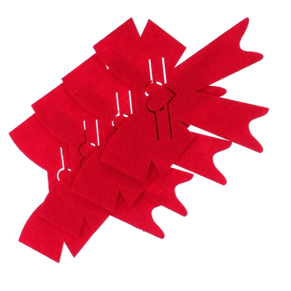 LOLIPPYY 4-Pack Red Non-Woven Fabric Wedding Flatware Bags with Elegant Bowknot Design Cutlery Holders