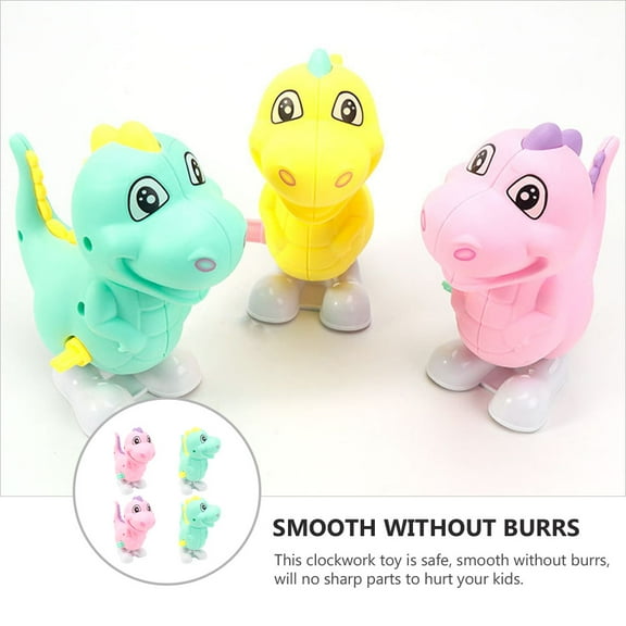 LOLIPPYY 4pcs Wind Up Dinosaur Toys for Fun Promotes Hand Eye Coordination Assorted Colors