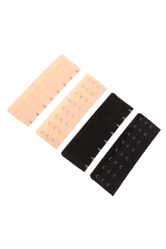 4-Pack Women's Bra Extenders with Elastic Hooks, Assorted Colors, Stainless Steel, Comfortable Bra Extension for Everyday Use