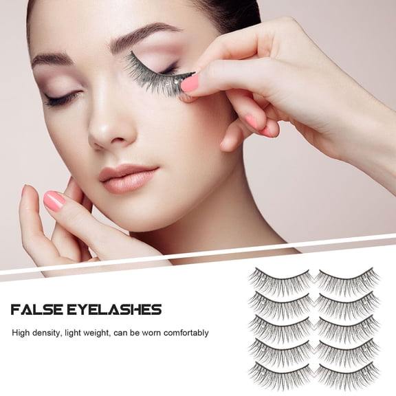 LOLIPPYY False Eyelashes with Natural Look False Eyelashes Black 5 Pairs