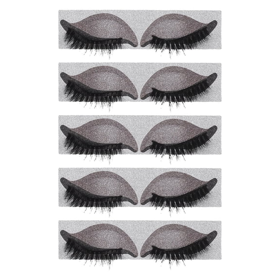 LOLIPPYY 5 Pairs Lazy Eyeshadow Eyelash Patch, Halloween Eye Makeup Stickers, Temporary Eyeshadow Tattoo & Lashes, Pre-Cut Makeup Stickers Set for Women