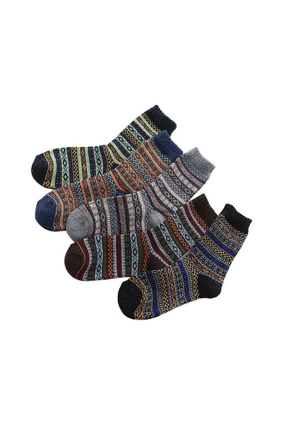 5 Pairs Womens Warm Wool Socks Assorted Colors Breathable Athletic Socks for Sports and Outdoor Activities