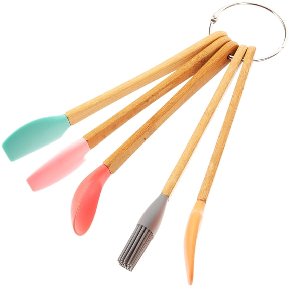 LOLIPPYY 5-Piece Mini Silicone Spatula Set, Assorted Colors, Small Baking and Kitchen Utensils for Cooking