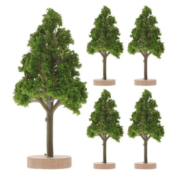 LOLIPPYY 5 Pcs Miniature Street Trees For Model Railway Scenery Dollhouse Landscaping Decoration Artificial Mini Trees For Sand Table