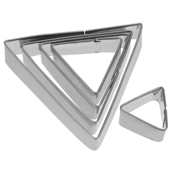 LOLIPPYY 5-Piece Stainless Steel Triangle Biscuit Cutter Set for Baking, Pancakes, Cookies, and Kitchen Use