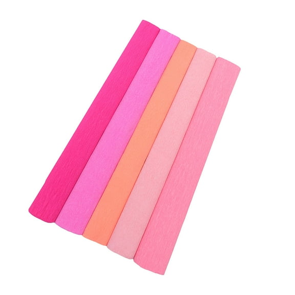 LOLIPPYY 5 Rolls Crepe Paper For Flower Making Kit Assorted Color Wavy 10x20x0.04in