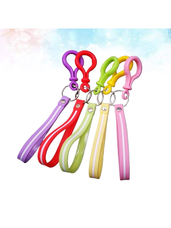 5-Pack Cute PVC Candy Color Keychain Wristlet for Women, Hanging Accessory Gift for Friends
