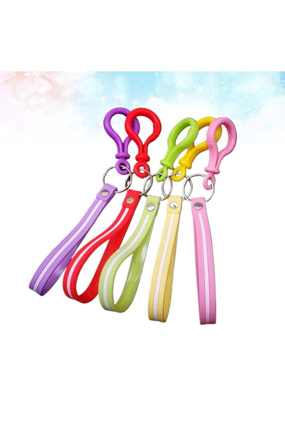 5-Pack Cute PVC Candy Color Keychain Wristlet for Women, Hanging Accessory Gift for Friends