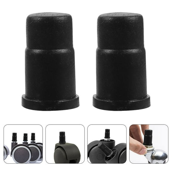LOLIPPYY 50 Pcs Black Caster Socket Inserts for Chair Legs and Furniture Protection Made of Durable ABS