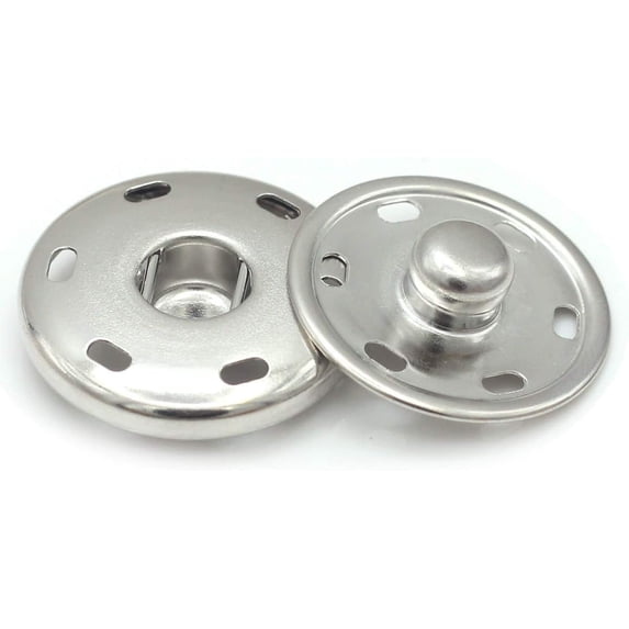 LOLIPPYY 50 Sets 19mm Metal Sew-On Clothes Snaps - Fasteners, Invisible Buttons for Sewing , Coats, Fabrics, and Crafts