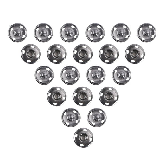 LOLIPPYY 50 Sets Metal Sewing Buttons Black Round Fastening for Clothing Tailors
