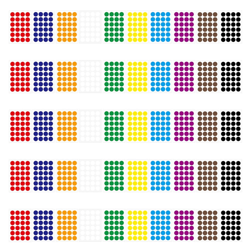 LOLIPPYY 50 Sheets Colored Round Labels Assorted Color for Office Use ...