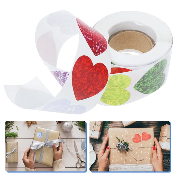 LOLIPPYY 500 Sheets Heart Shaped Labels Baking Packing Stickers Assorted Color for Wrapping
