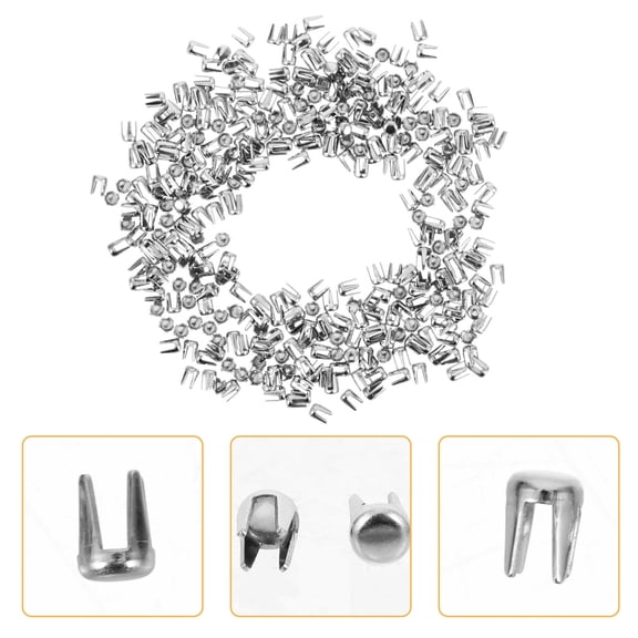 LOLIPPYY 5000Pcs DIY Metal Fasteners Silver Four Claw Rivets for Crafters