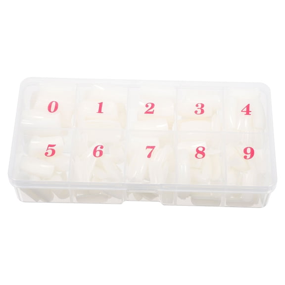 LOLIPPYY Durable ABS False Nail Tips, White, Suitable for Various Finger Sizes, Ideal for Nail Art, 500Pcs