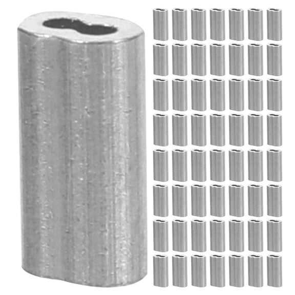 LOLIPPYY 500Pcs Aluminum Double Hole Wire Rope Crimp Sleeves Cable Clamps for Industrial, Marine, and Heavy Duty Applications