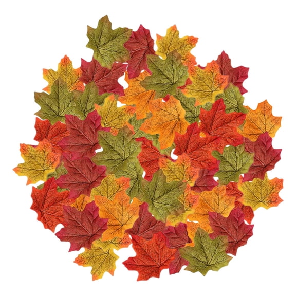 LOLIPPYY 500pcs Artificial Maple Leaves Fall Decorations for Thanksgiving Autumn Party, Fake Leaf Ornaments for Seasonal Home Decor