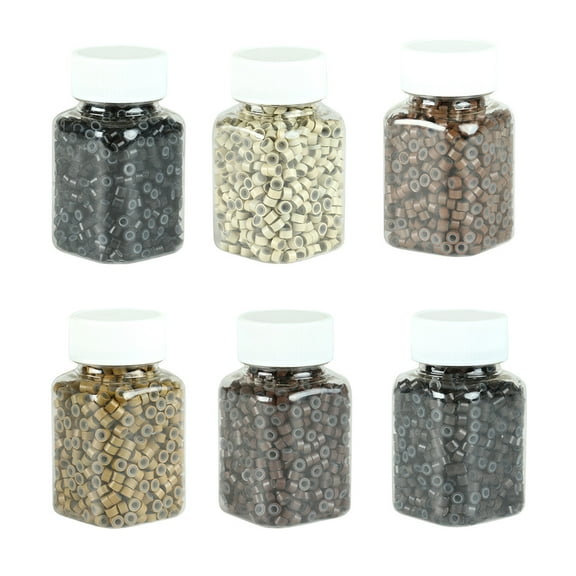 LOLIPPYY 500Pcs Dreadlocks Braiding Beads Silicone Hair Extension Rings Dark Brown Prevents Slipping for Festival Party