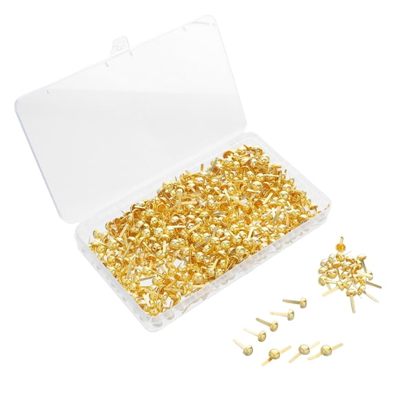 LOLIPPYY 500Pcs Gold Round Mushroom Rivet Buttons for Paper Craft Embellishments
