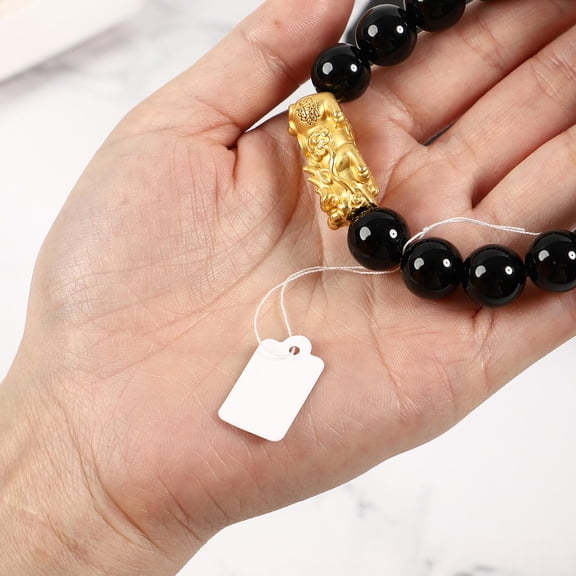 LOLIPPYY 500Pcs Paper Tags for Valentine Handmade White Hanging Tags with Strings for Party Favors