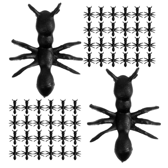 LOLIPPYY 500Pcs Realistic Black Ant Prank Figurines PVC Plastic Bugs for Decorations