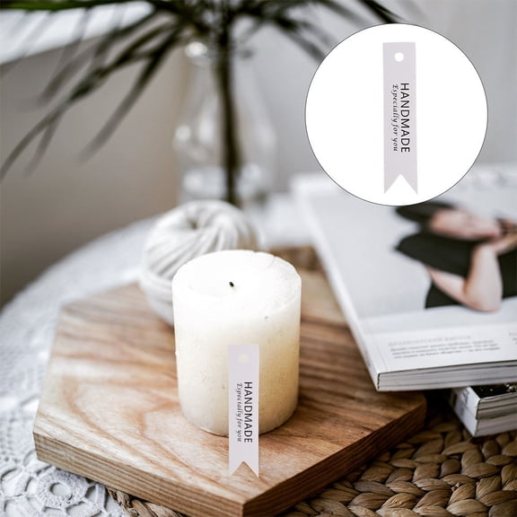 LOLIPPYY 50Pack Paper Label Tags for Handmade Projects White Hanging