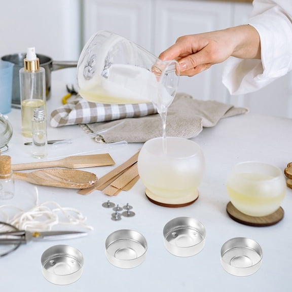 LOLIPPYY 50Pcs Aluminum Candle Cups Durable Empty Tealight Containers for Decorative Candle Holders