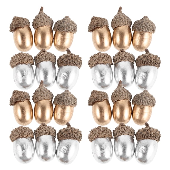 LOLIPPYY 50Pcs Artificial Acorns for Decorating with Realistic Foam Craft Supplies for Fall Wedding Centerpieces