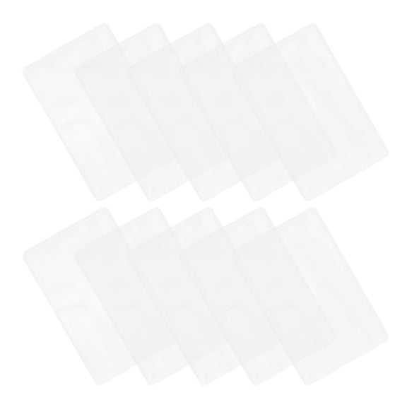 LOLIPPYY 50-Pack Clear Hard Plastic Badge Protectors for ID Cards, Business Cards, and Name Tags, High Transparency